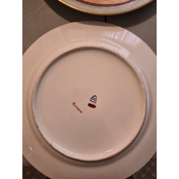 Antique Hand-Painted Gilt Royal Vienna 10.5" Plate Charger Set Of 12 (RV1000) - Picture 12 of 16